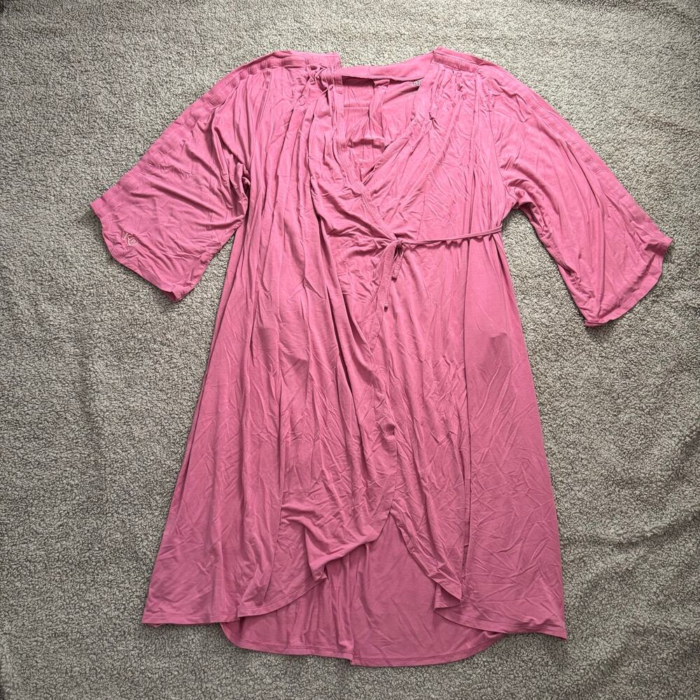 Kickit Pajamas Hospital Gown with Snaps On Sleeves Dusty Rose Size Large